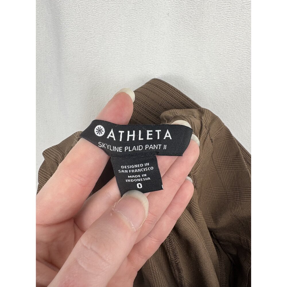 Athleta Paperbag Belted Pleated Trousers Size 0 Brown - Picture 4 of 13